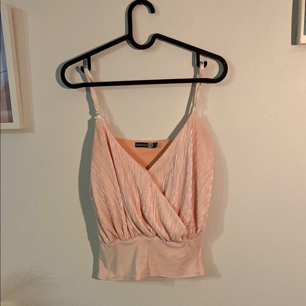 Boohoo Pink Pleated Women's Top